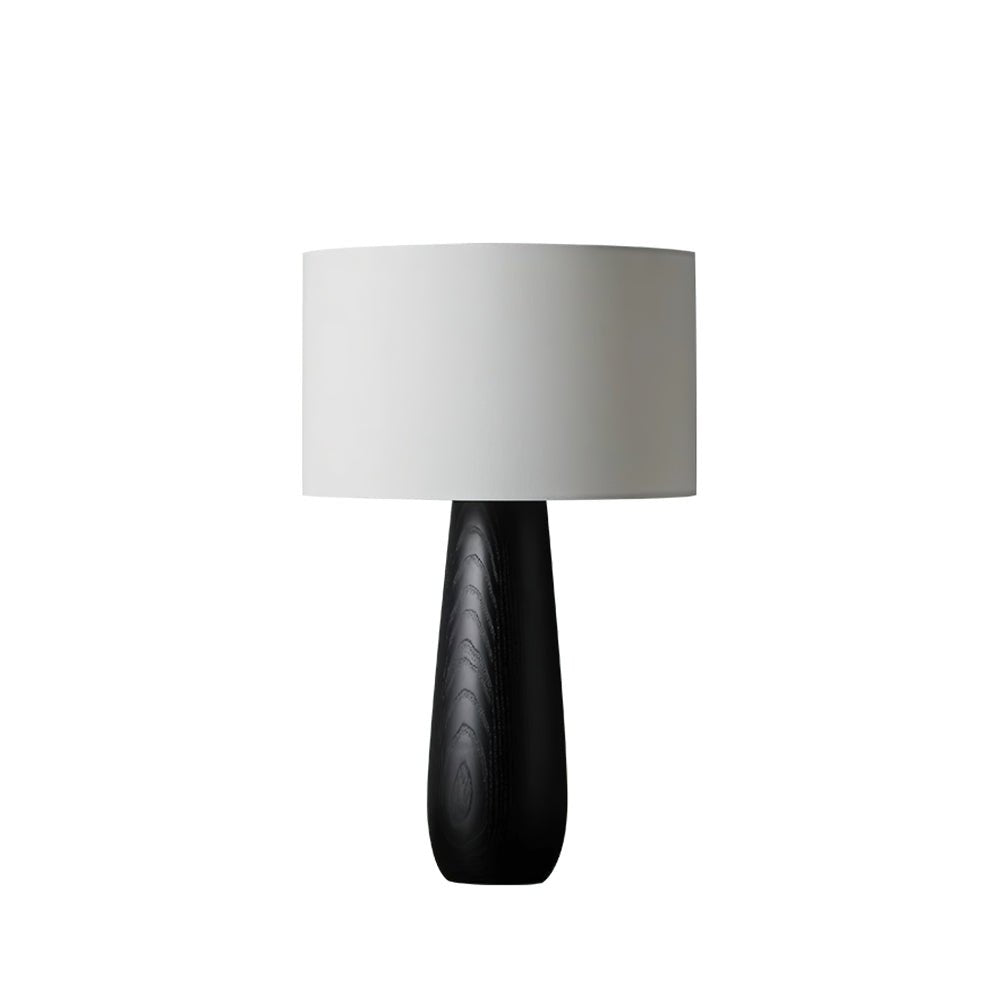 Sierra Wooden Accent Table Lamp with Linen Shade Organic Wood Base Desk Light