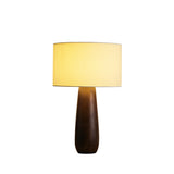 Sierra Wooden Accent Table Lamp with Linen Shade Organic Wood Base Desk Light