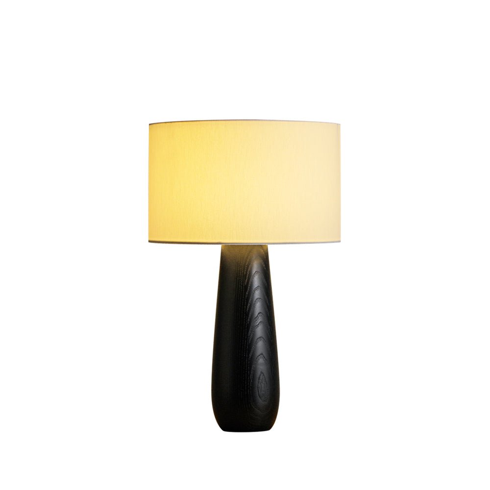 Sierra Wooden Accent Table Lamp with Linen Shade Organic Wood Base Desk Light