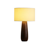 Sierra Wooden Accent Table Lamp with Linen Shade Organic Wood Base Desk Light
