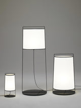 Modern Silhouette Textile Floor Lamp with Fabric Shade and Metal Frame Standing Lighting