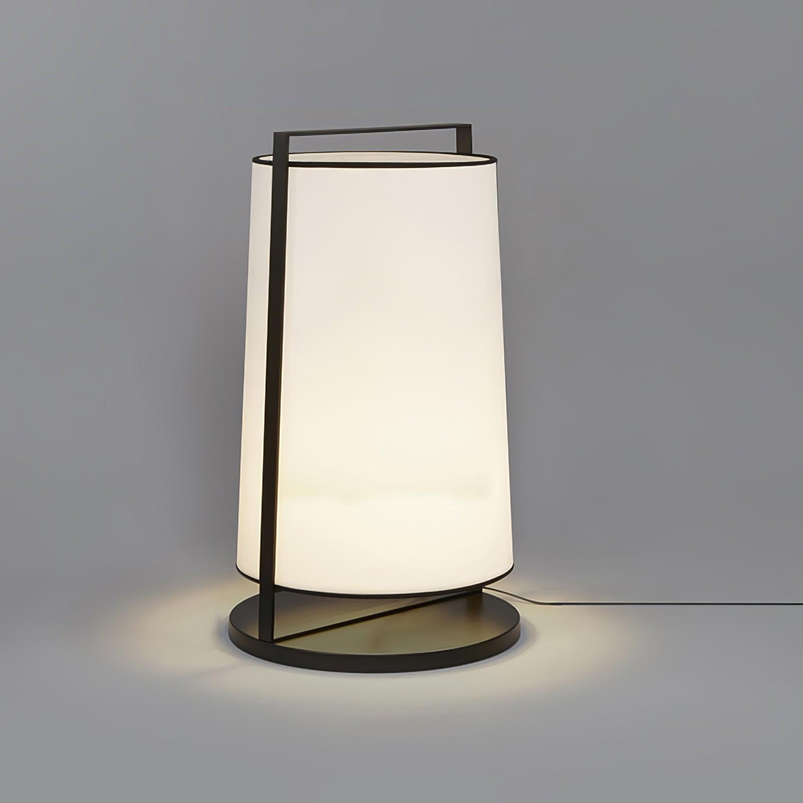 Modern Silhouette Textile Floor Lamp with Fabric Shade and Metal Frame Standing Lighting