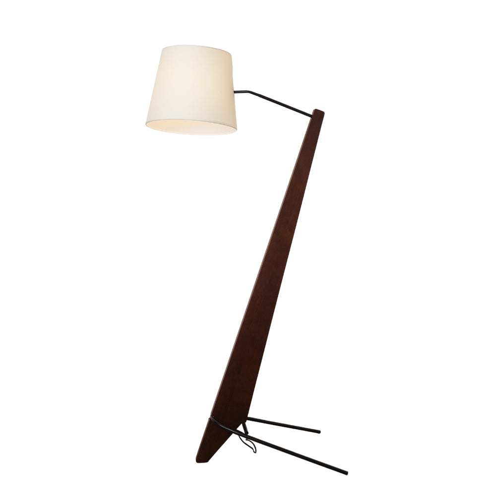 Modern Silva Giant Architectural Wood Floor Lamp with Fabric Shade