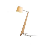 Modern Silva Giant Architectural Wood Floor Lamp with Fabric Shade