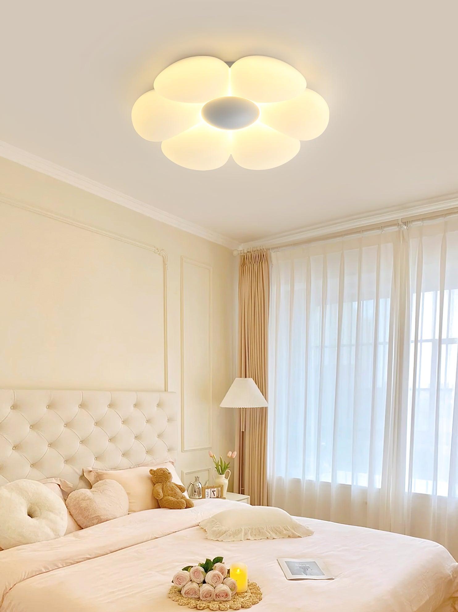 Blooming Six Petal Flower LED Flush Mount Ceiling Lamp for Nursery and Kids Rooms