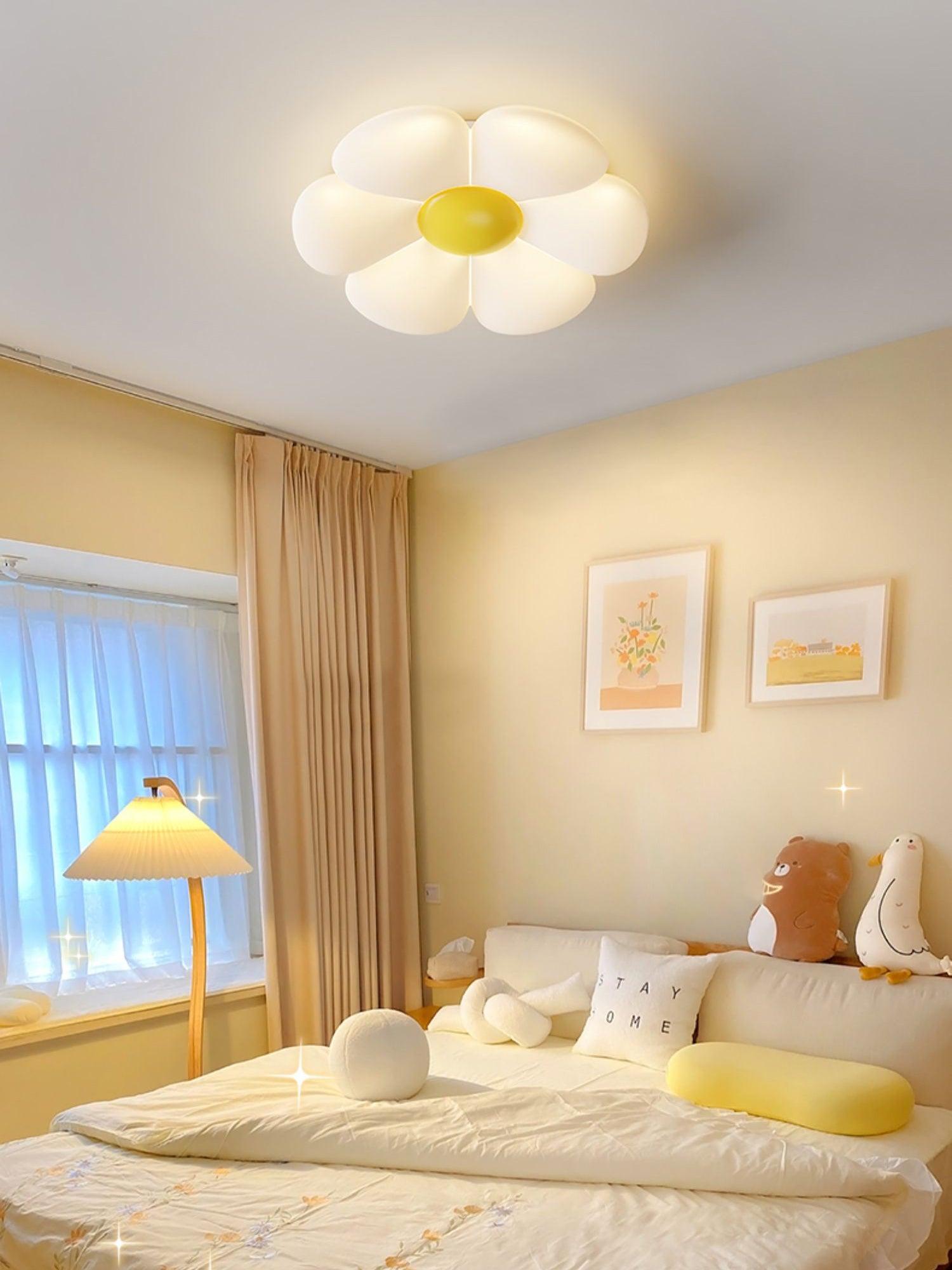 Blooming Six Petal Flower LED Flush Mount Ceiling Lamp for Nursery and Kids Rooms
