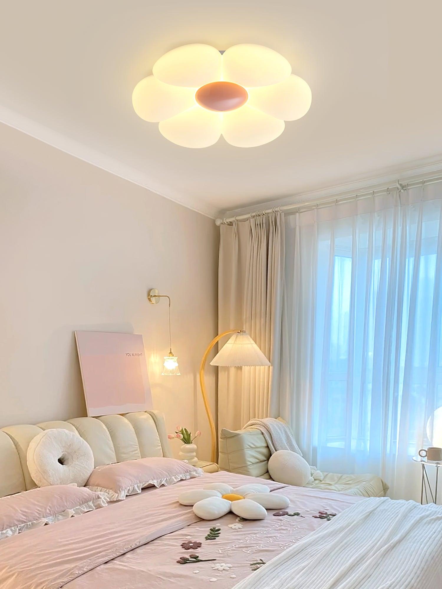 Blooming Six Petal Flower LED Flush Mount Ceiling Lamp for Nursery and Kids Rooms