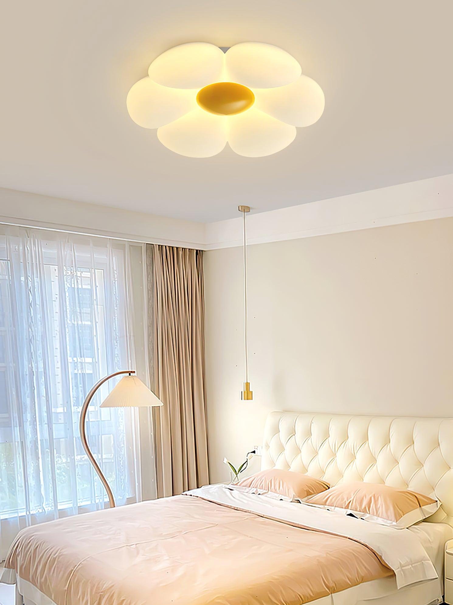 Blooming Six Petal Flower LED Flush Mount Ceiling Lamp for Nursery and Kids Rooms