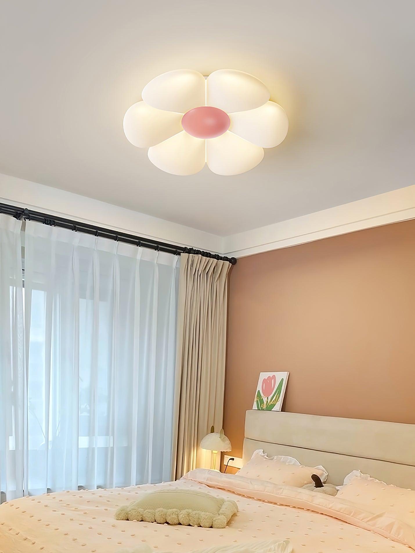 Blooming Six Petal Flower LED Flush Mount Ceiling Lamp for Nursery and Kids Rooms