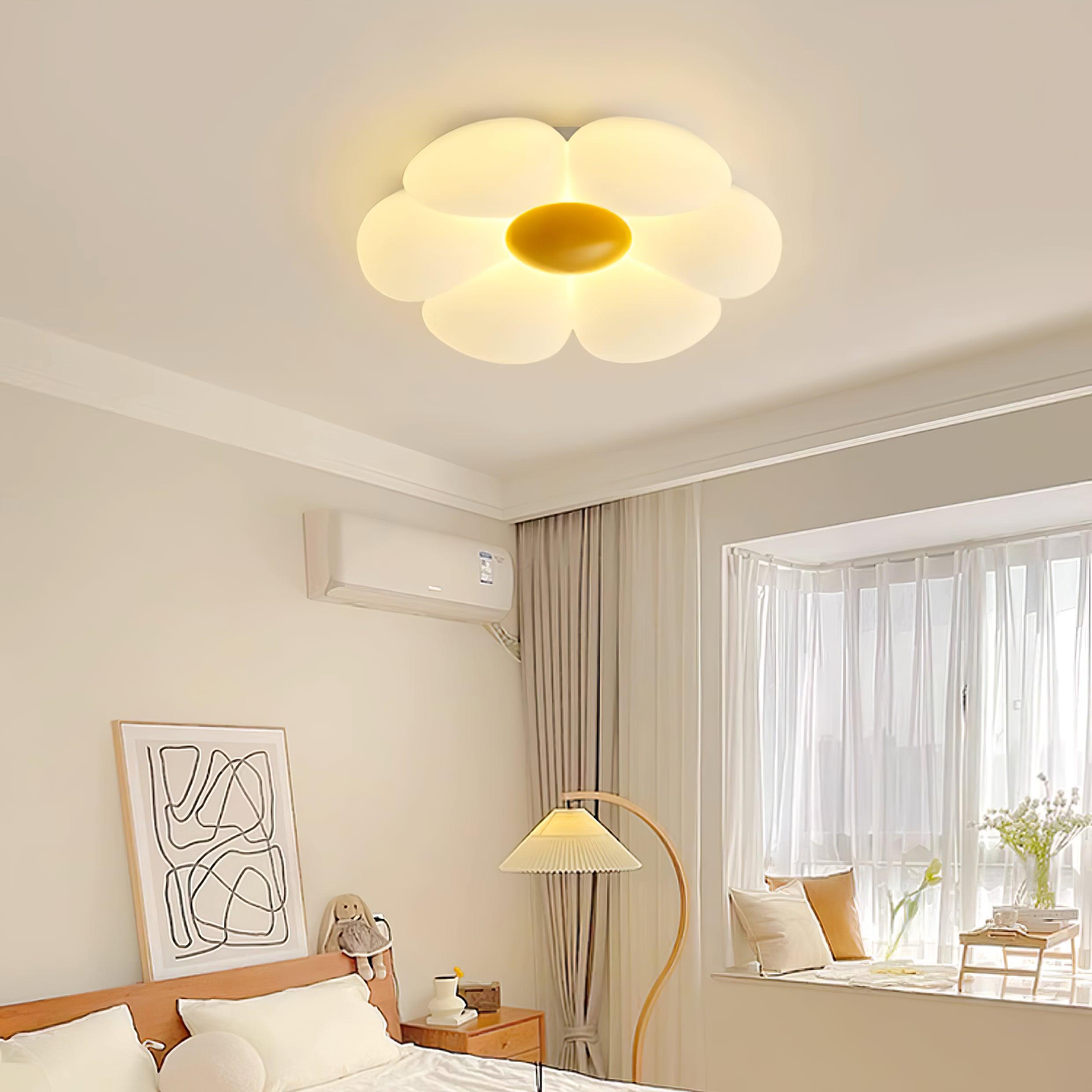 Blooming Six Petal Flower LED Flush Mount Ceiling Lamp for Nursery and Kids Rooms