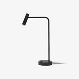 Contemporary Skinny LED Bedside Table Lamp with Slender Cylindrical Light in Metal