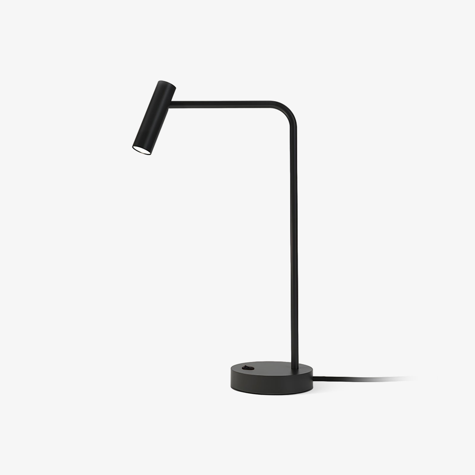 Contemporary Skinny LED Bedside Table Lamp with Slender Cylindrical Light in Metal