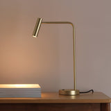 Contemporary Skinny LED Bedside Table Lamp with Slender Cylindrical Light in Metal