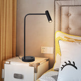 Contemporary Skinny LED Bedside Table Lamp with Slender Cylindrical Light in Metal