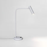 Contemporary Skinny LED Bedside Table Lamp with Slender Cylindrical Light in Metal