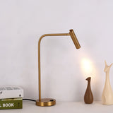 Contemporary Skinny LED Bedside Table Lamp with Slender Cylindrical Light in Metal