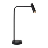 Contemporary Skinny LED Bedside Table Lamp with Slender Cylindrical Light in Metal