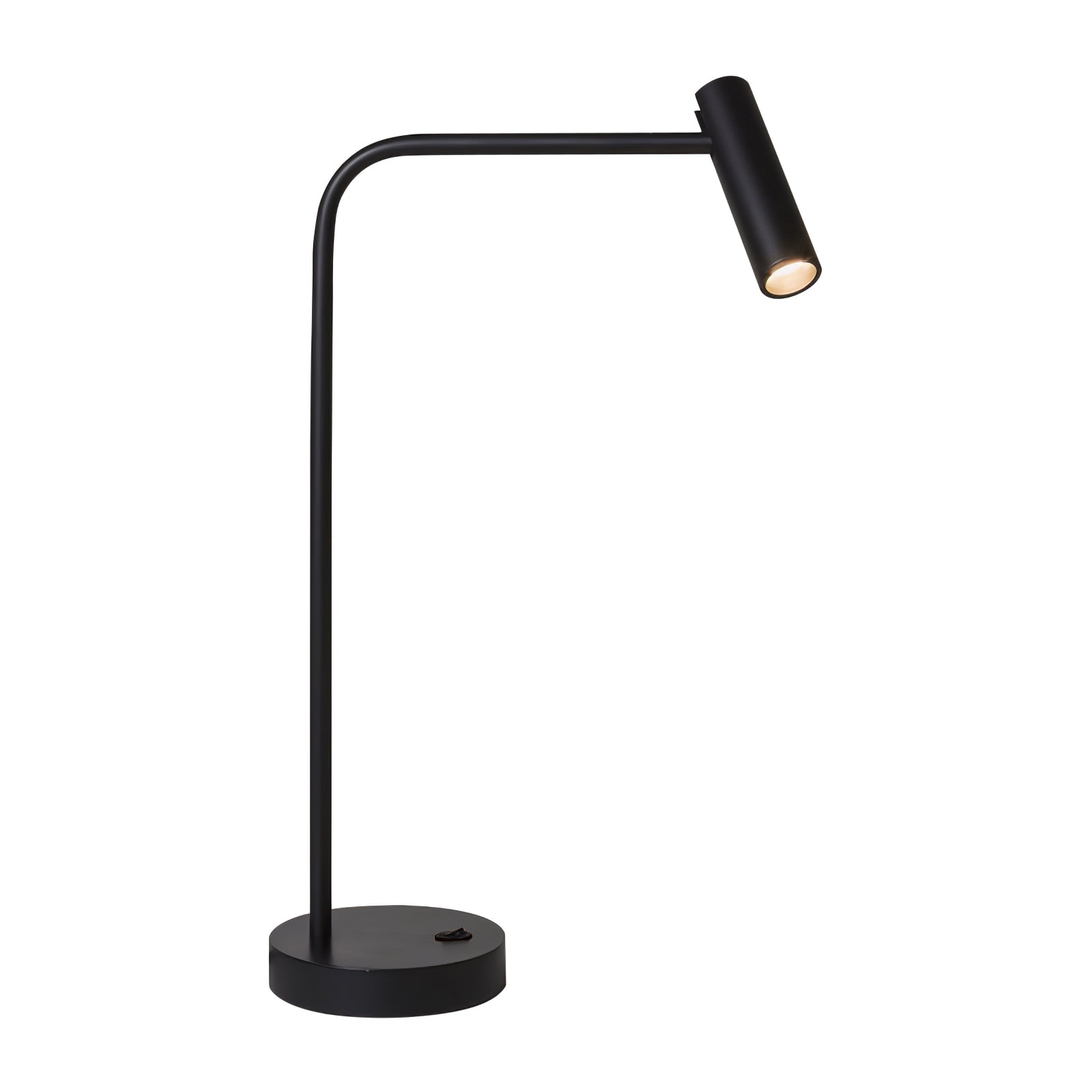 Contemporary Skinny LED Bedside Table Lamp with Slender Cylindrical Light in Metal