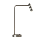 Contemporary Skinny LED Bedside Table Lamp with Slender Cylindrical Light in Metal
