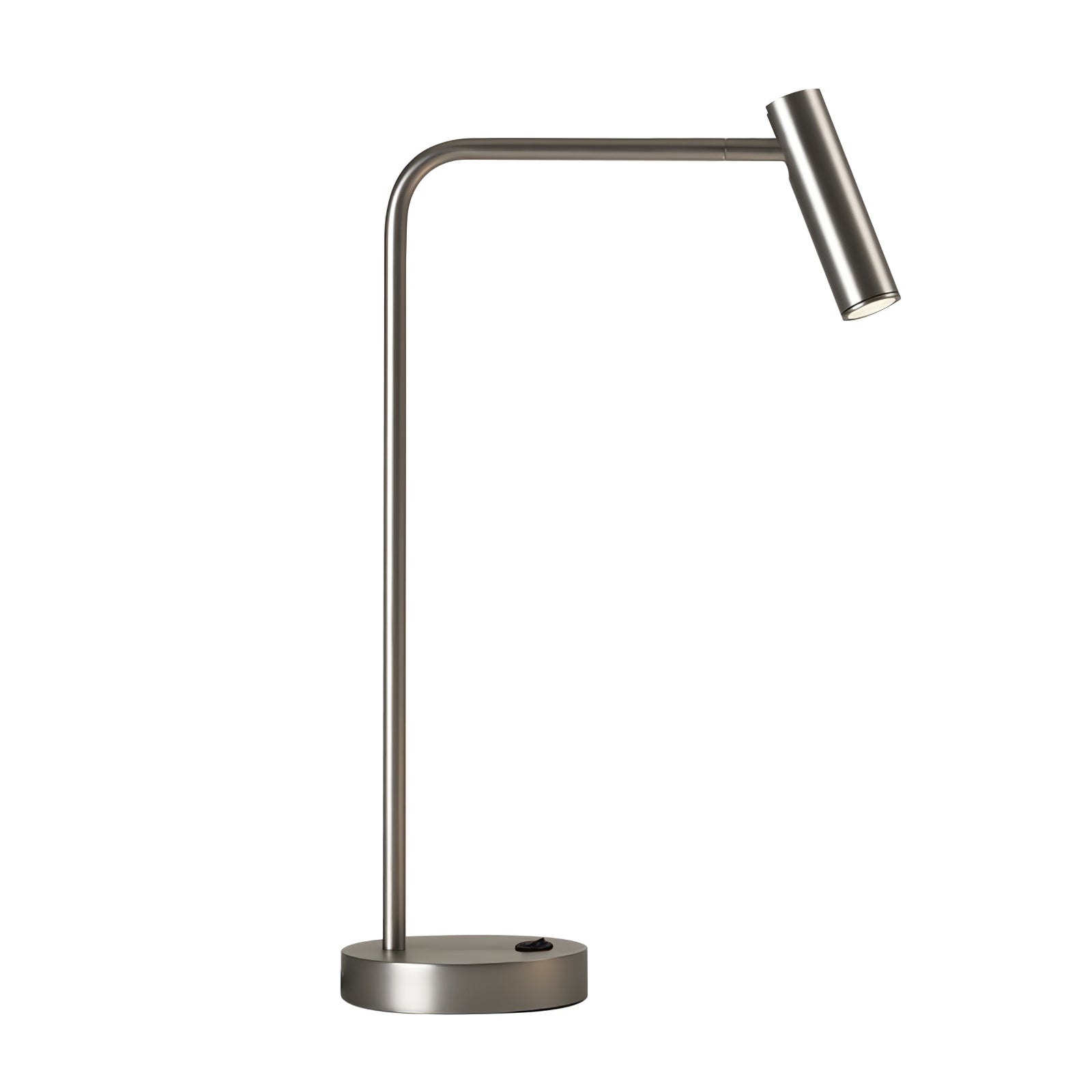 Contemporary Skinny LED Bedside Table Lamp with Slender Cylindrical Light in Metal