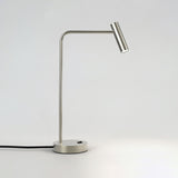 Contemporary Skinny LED Bedside Table Lamp with Slender Cylindrical Light in Metal