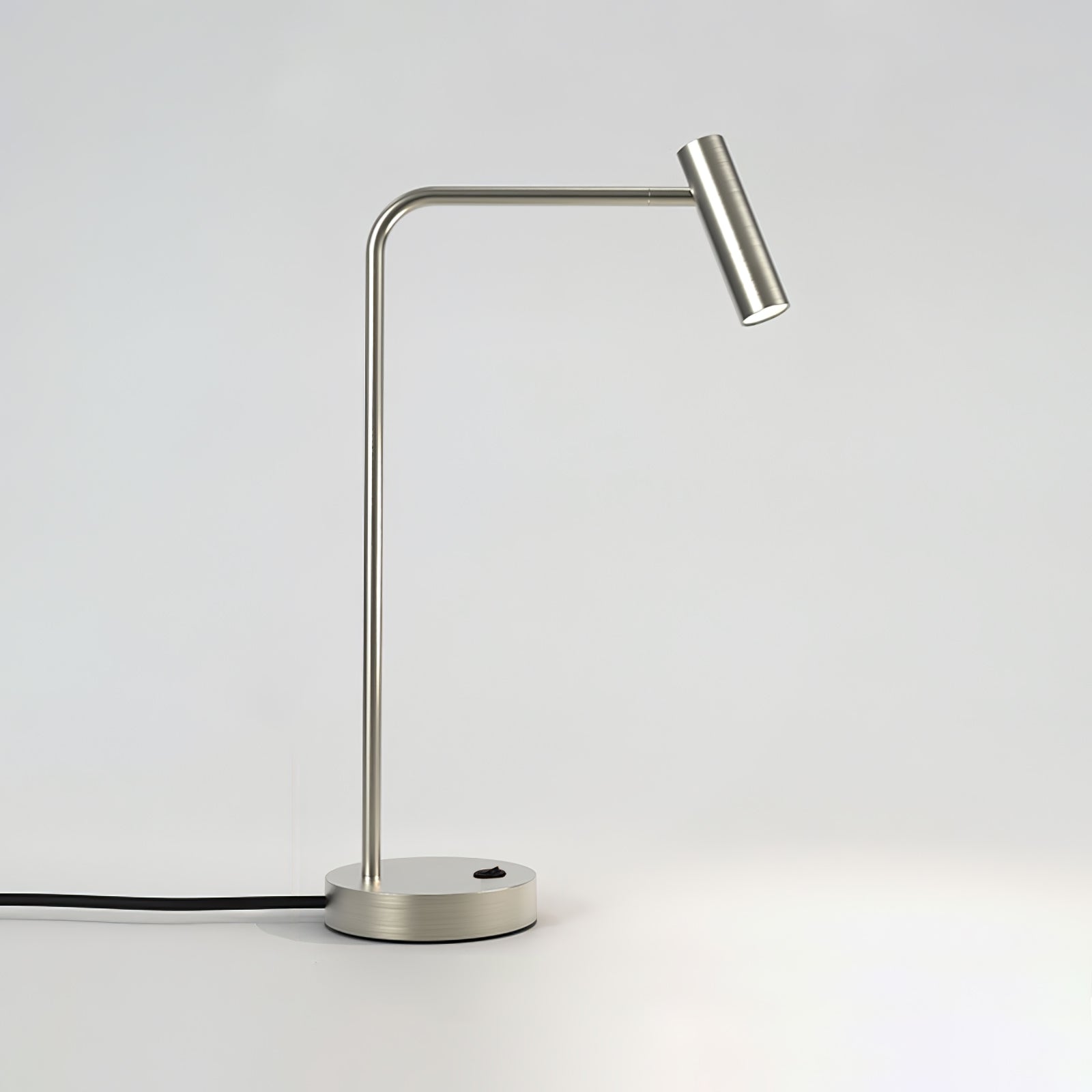 Contemporary Skinny LED Bedside Table Lamp with Slender Cylindrical Light in Metal