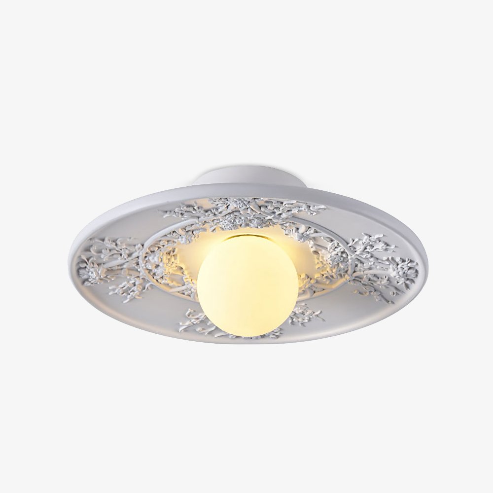vintage-french-style-white-floral-resin-semi-flush-mount-ceiling-light