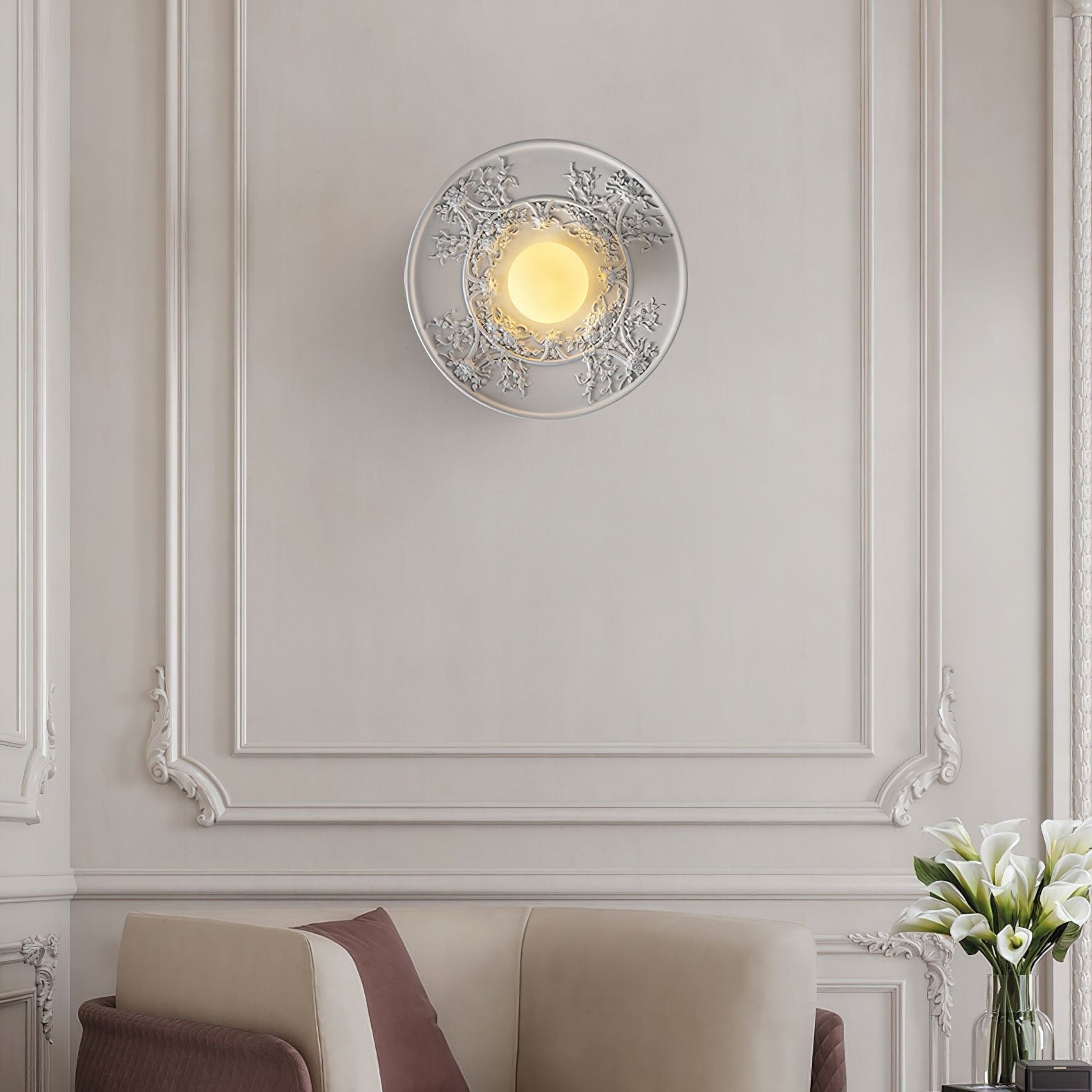 vintage-french-style-white-floral-resin-semi-flush-mount-ceiling-light