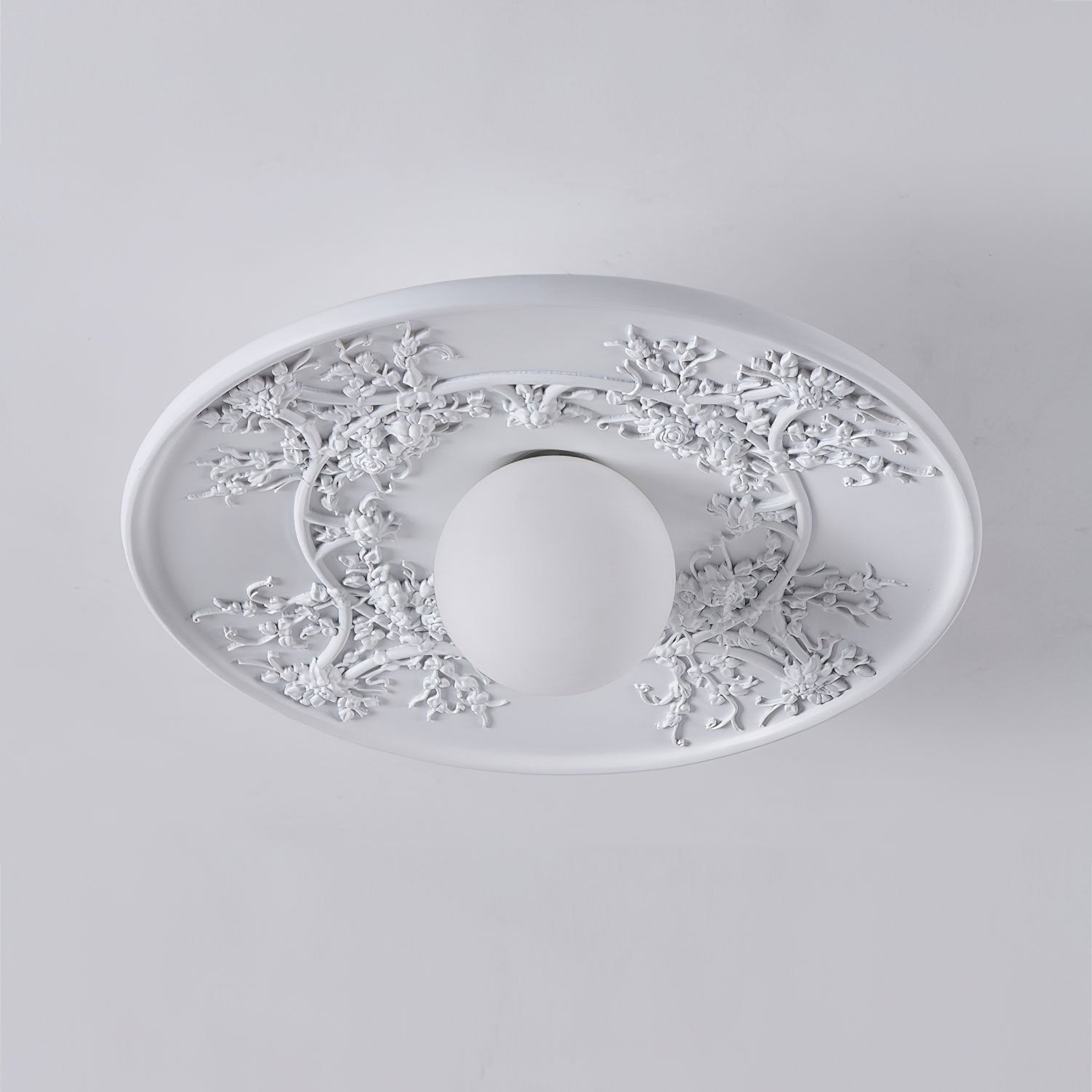 vintage-french-style-white-floral-resin-semi-flush-mount-ceiling-light