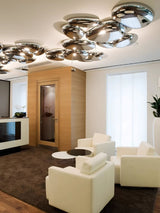 Modern Chrome Pebble LED Ceiling Light Biomorphic Reflective Flush Mount Lamp