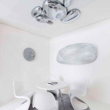 Modern Chrome Pebble LED Ceiling Light Biomorphic Reflective Flush Mount Lamp