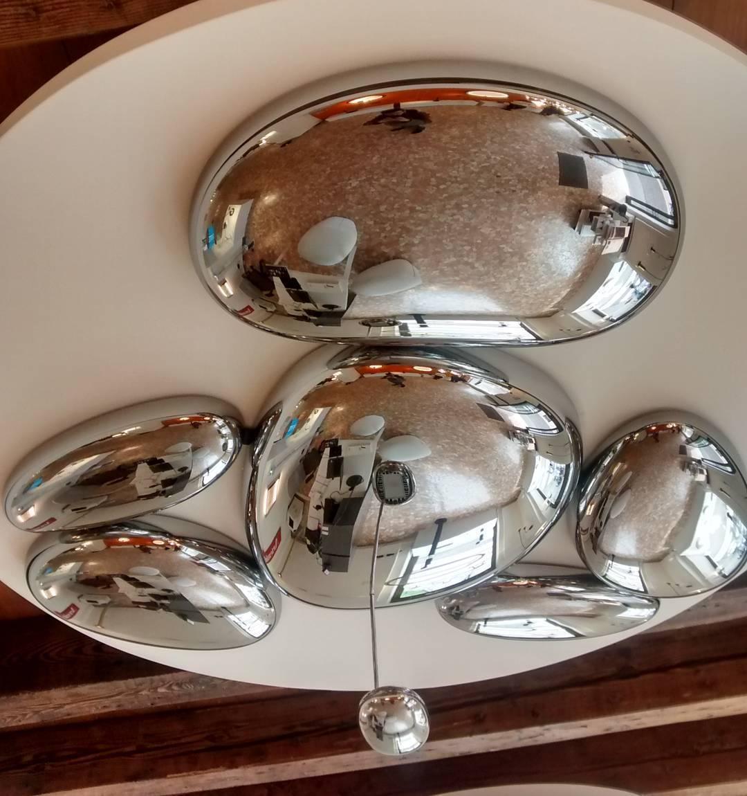 Modern Chrome Pebble LED Ceiling Light Biomorphic Reflective Flush Mount Lamp