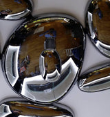 Modern Chrome Pebble LED Ceiling Light Biomorphic Reflective Flush Mount Lamp