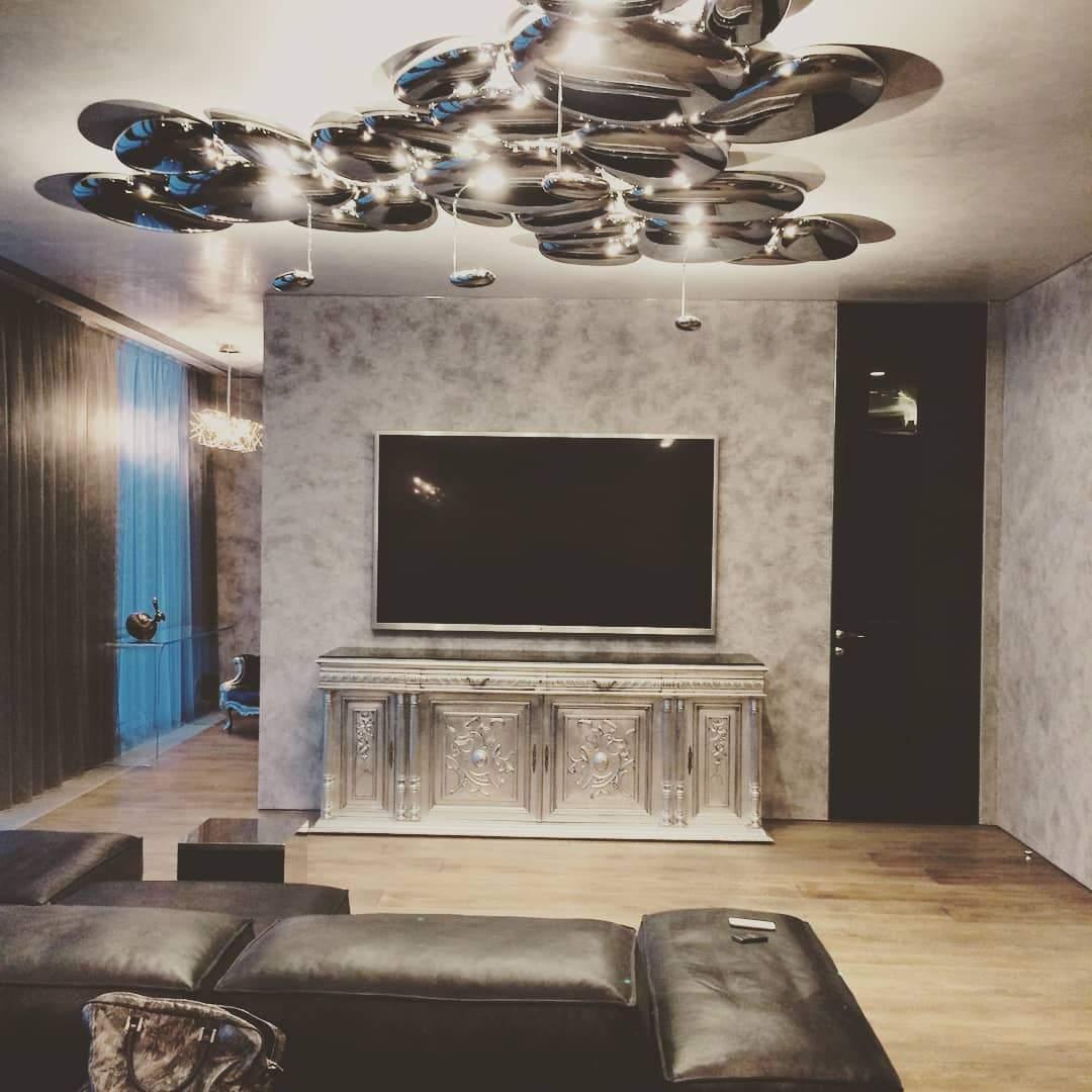 Modern Chrome Pebble LED Ceiling Light Biomorphic Reflective Flush Mount Lamp