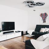 Modern Chrome Pebble LED Ceiling Light Biomorphic Reflective Flush Mount Lamp