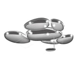 Modern Chrome Pebble LED Ceiling Light Biomorphic Reflective Flush Mount Lamp