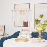 Skylar Modern Brass and Glass Table Lamp for Luxury Bedroom and Office Lighting