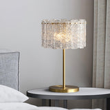 Skylar Modern Brass and Glass Table Lamp for Luxury Bedroom and Office Lighting