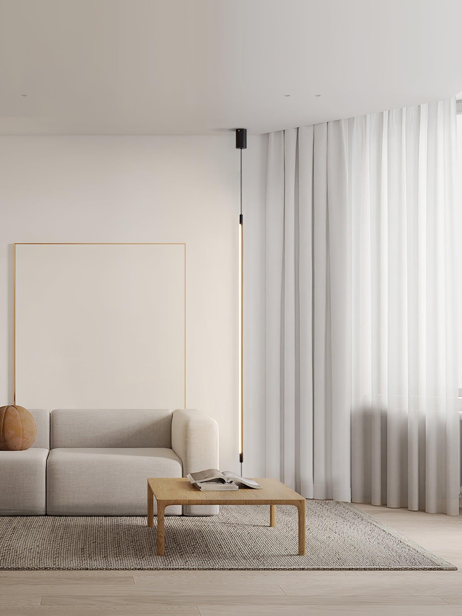 Modern Minimalist Slim Line LED Floor Lamp Sleek Geometric Corner Standing Light