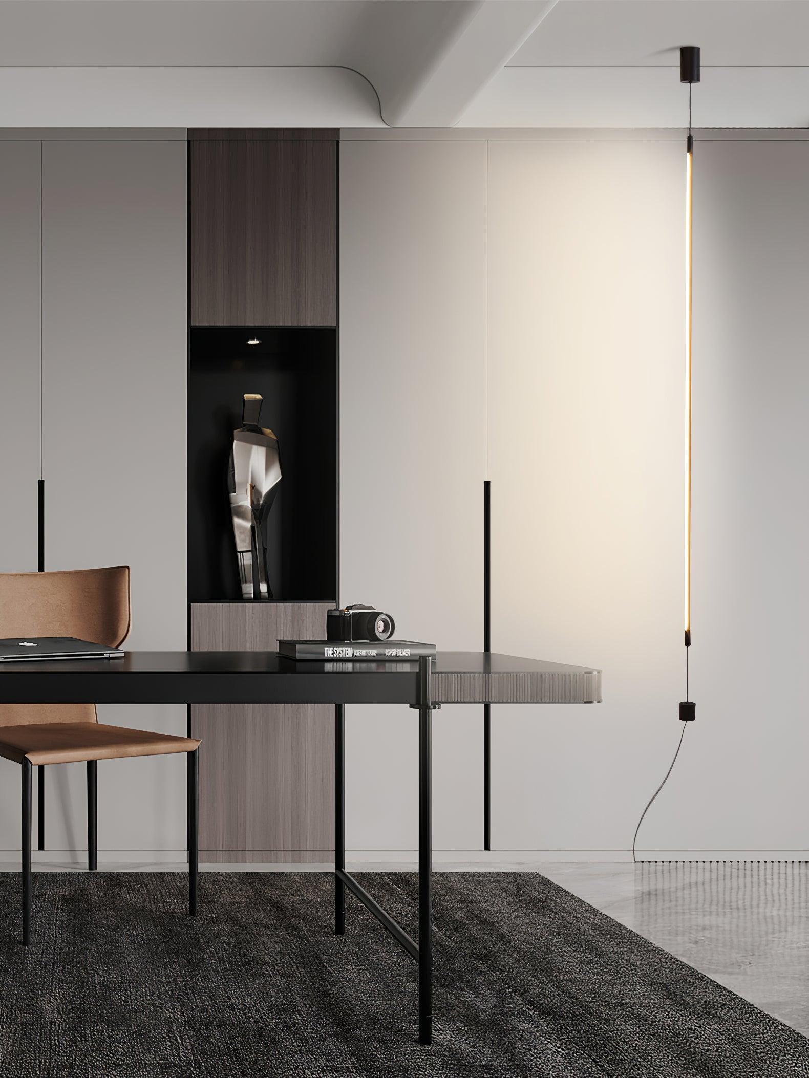 Modern Minimalist Slim Line LED Floor Lamp Sleek Geometric Corner Standing Light