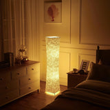 Modern Tall Slim Waist Tower Floor Lamp LED Standing Light for Bedroom and Office