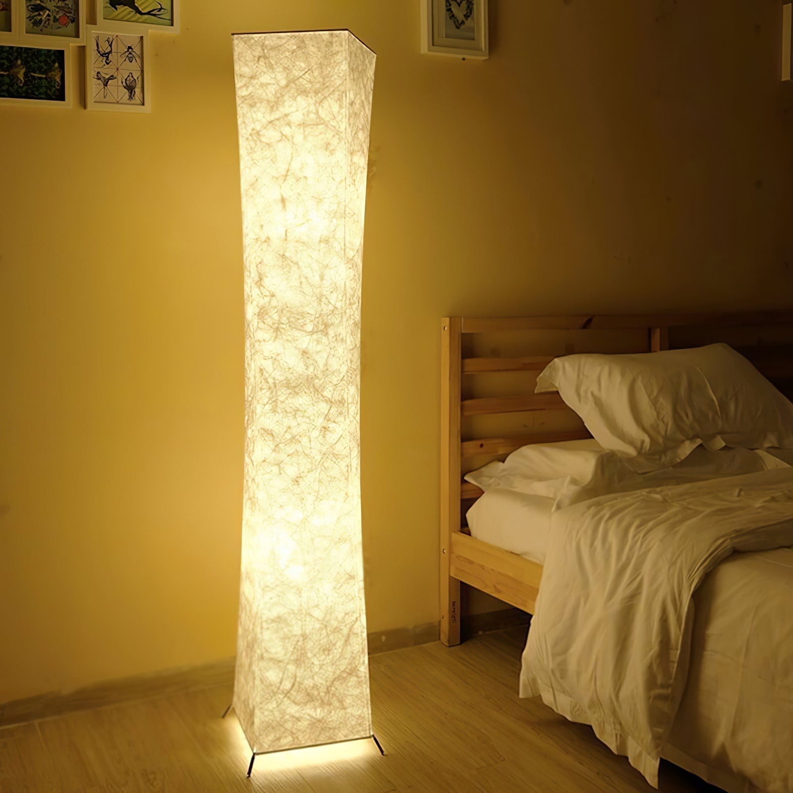 Modern Tall Slim Waist Tower Floor Lamp LED Standing Light for Bedroom and Office