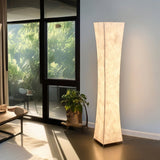 Modern Tall Slim Waist Tower Floor Lamp LED Standing Light for Bedroom and Office