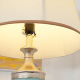 Art Deco Resin Floor Lamp with Fluted Base and White Fabric Shade for Home Decor