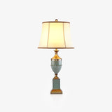 Art Deco Fluted Resin Table Lamp with Fabric Shade for Elegant Home Decor