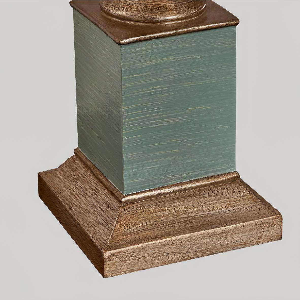 Art Deco Fluted Resin Table Lamp with Fabric Shade for Elegant Home Decor
