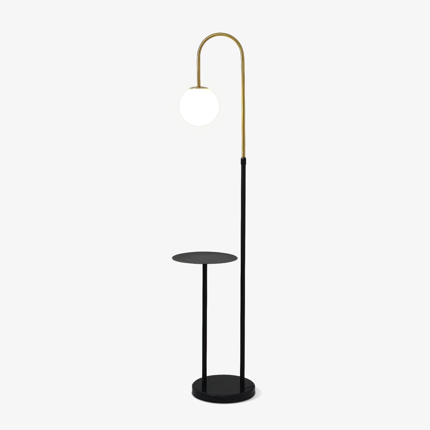 Modern Glass Bubble Floor Lamp with Marble and Wood Base for Living Room Bedroom Lighting