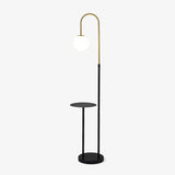 Modern Glass Bubble Floor Lamp with Marble and Wood Base for Living Room Bedroom Lighting