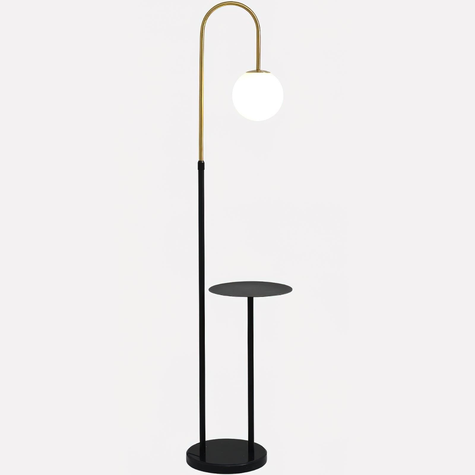 Modern Glass Bubble Floor Lamp with Marble and Wood Base for Living Room Bedroom Lighting