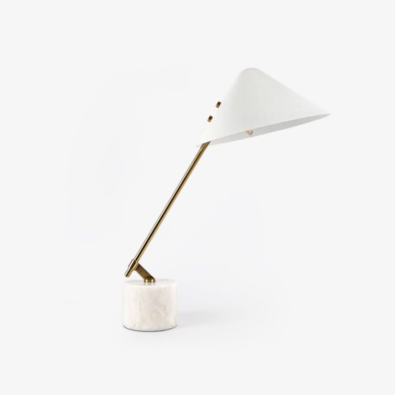 Modern Adjustable White Swing Arm Desk Lamp with Rotating Aluminum Shade